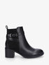 Bottines bimatière à talon - Noir - 1