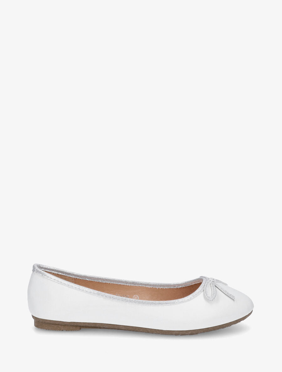Ballerines en simili noeud irisé - Blanc - 5