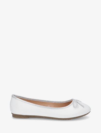 Ballerines en simili noeud irisé - Blanc - 5