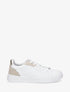 Sneakers en simili à détail suédine et irisé - Beige - 1