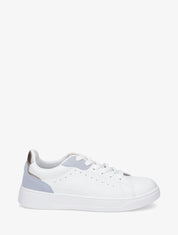 Sneakers en simili à détail suédine et irisé - Bleu - 5