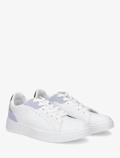 Sneakers en simili à détail suédine et irisé - Bleu - 4