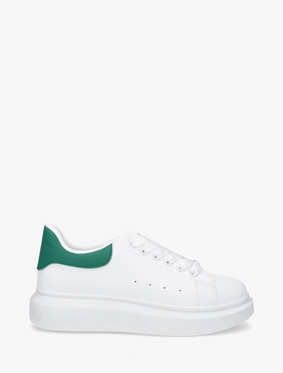 Sneakers à contrefort constratant - Vert - 1