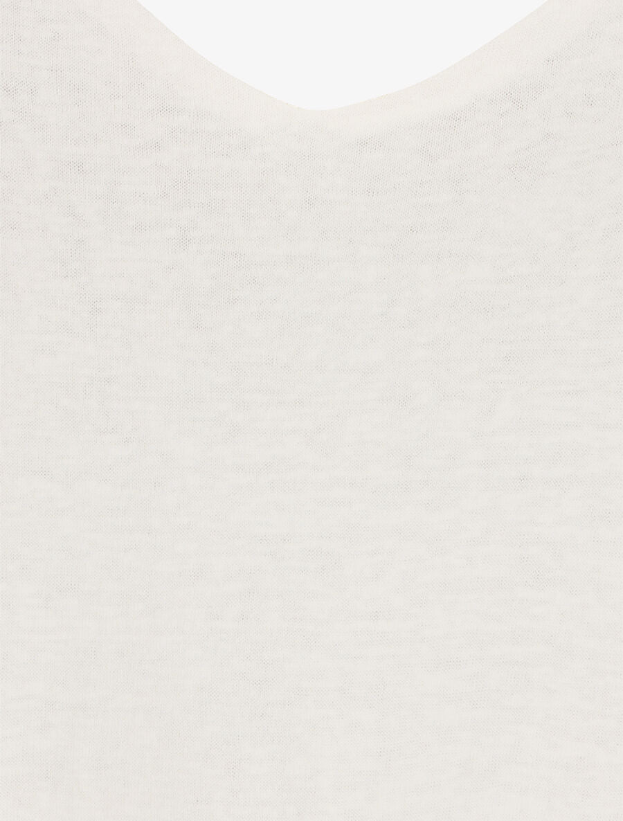 Robe longue unie évasée - Blanc - 3