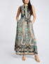 Robe chemise longue imprimé floral stylisé - Noir - 5