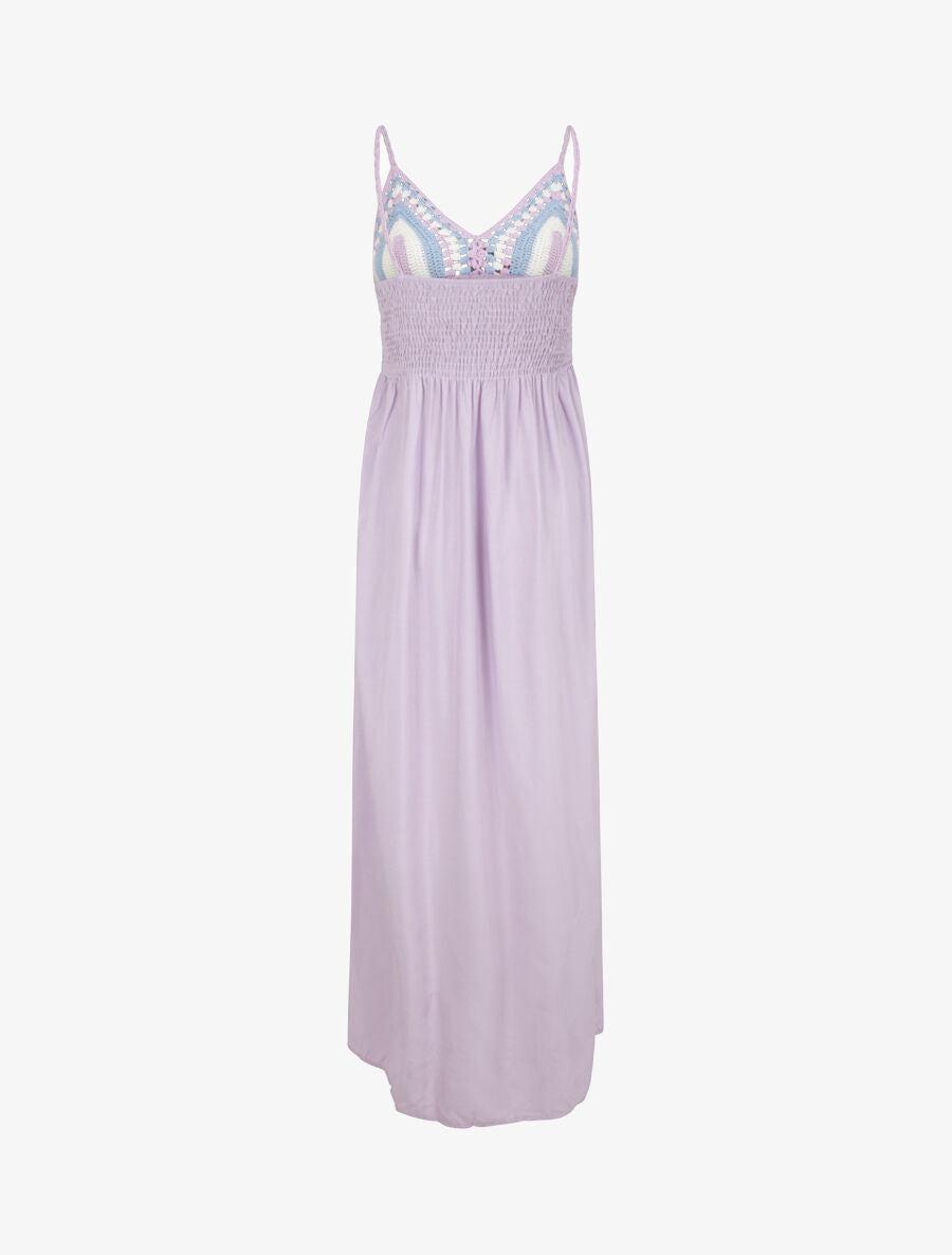 Robe longue à buste crochet - Lilas - 2