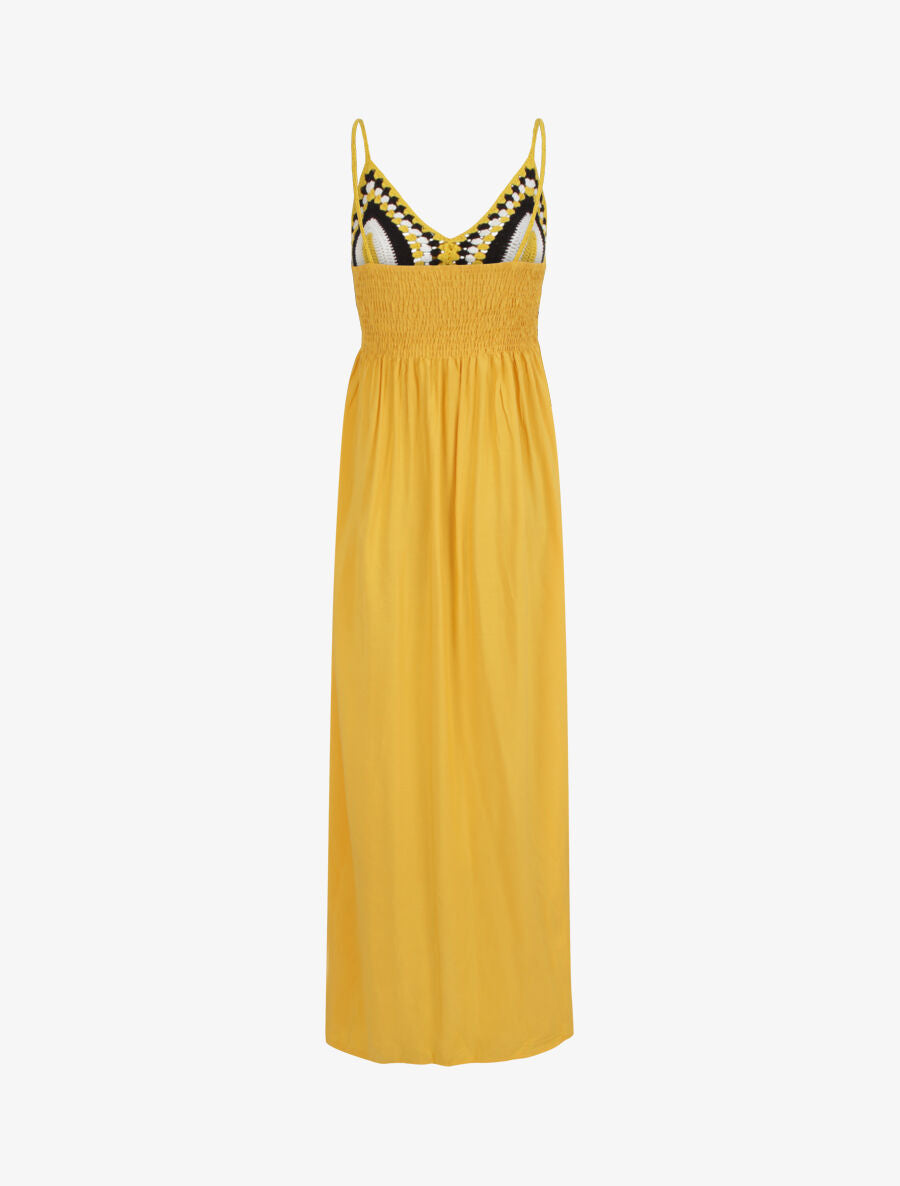 Robe longue à buste crochet - Jaune - 2