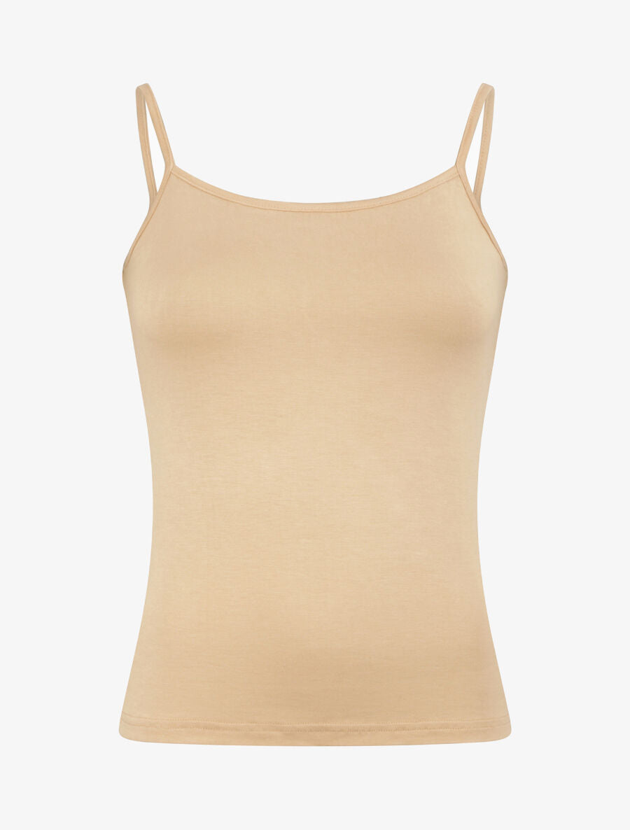 Débardeur basique à fines bretelles - Beige - 4