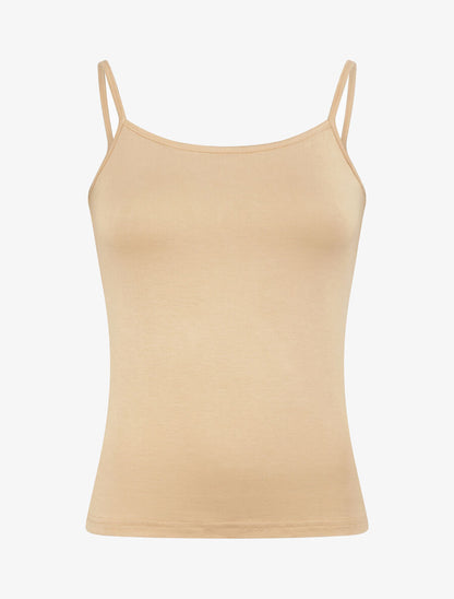 Débardeur basique à fines bretelles - Beige - 4
