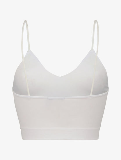Crop top ajusté à fines bretelles - Blanc - 2