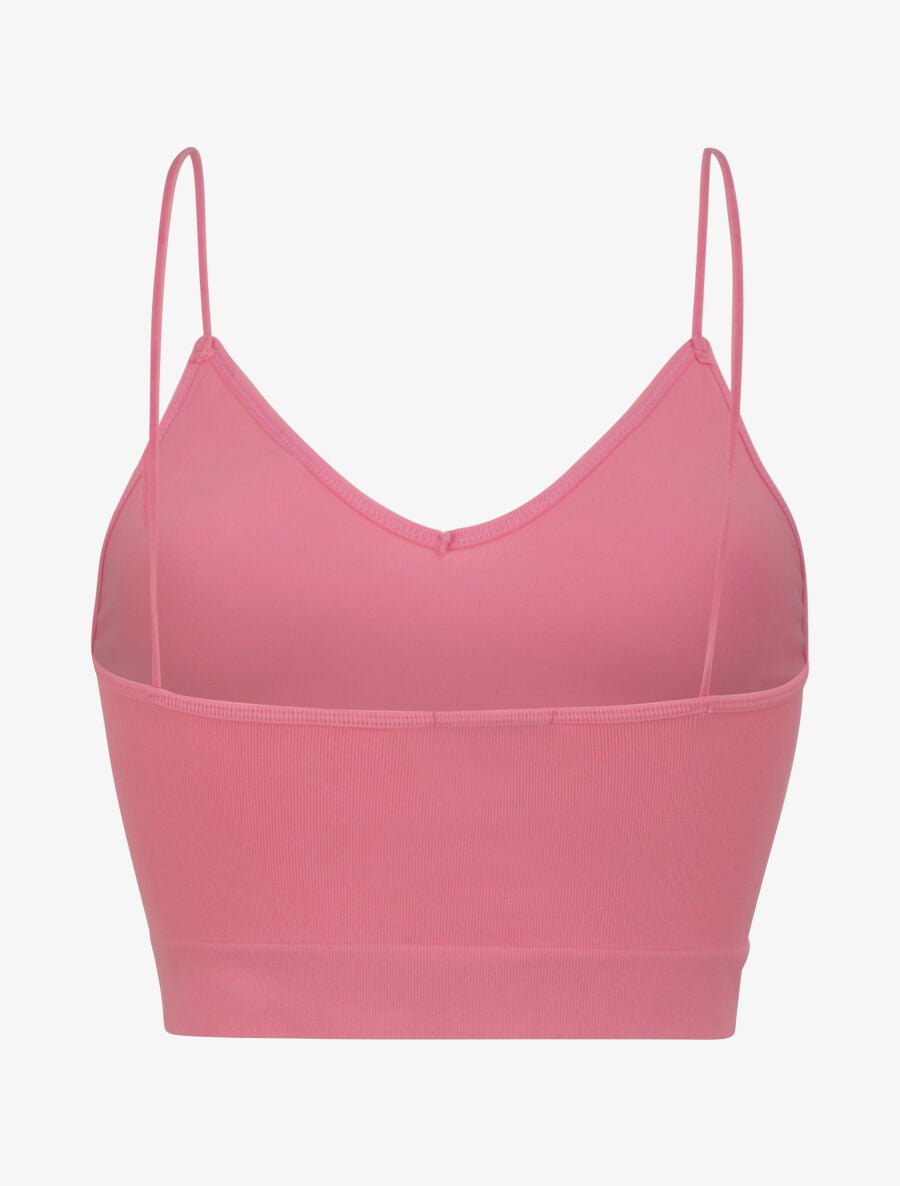 Crop top ajusté à fines bretelles - Rose - 2