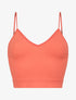 Crop top ajusté à fines bretelles - Rose fluo - 1