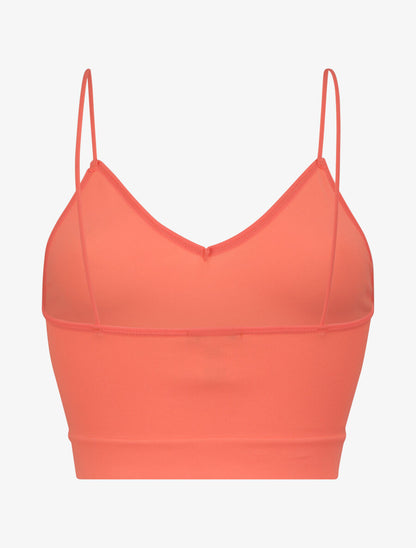 Crop top ajusté à fines bretelles - Rose fluo - 2