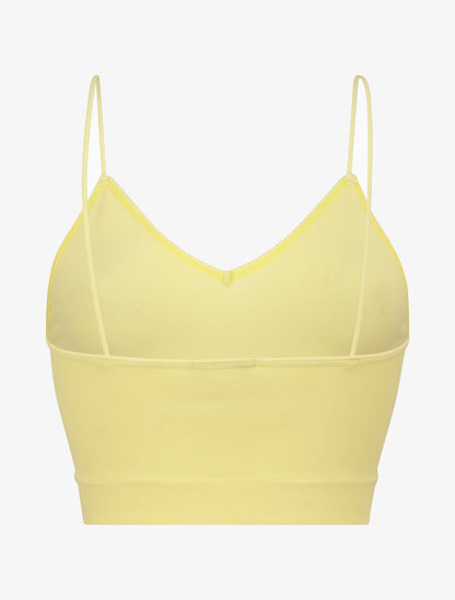 Crop top ajusté à fines bretelles - Jaune - 2