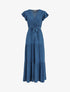 Robe longue unie évasée - Bleu - 5