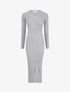 Robe pull boutonnée et côtelée - Gris clair - 4