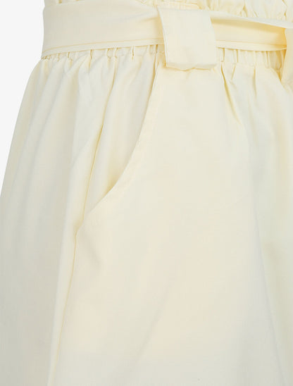 Short uni à taille élastiquée - Écru - 3