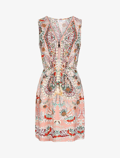 Robe mi-longue coupe droite - Rose - 1