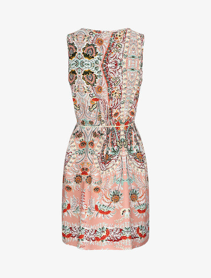 Robe mi-longue coupe droite - Rose - 2