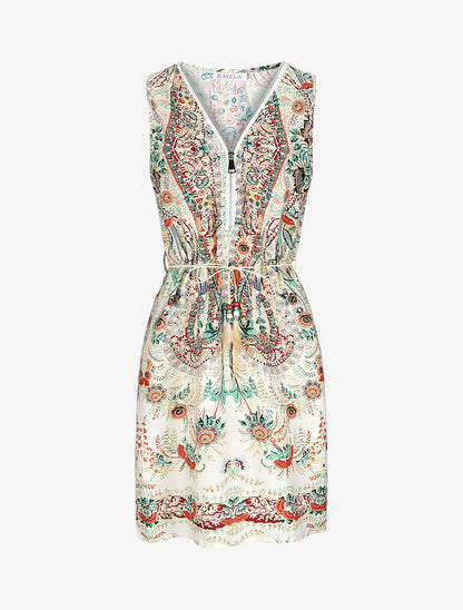 Robe mi-longue coupe droite - Beige - 5