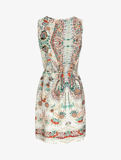 Robe mi-longue coupe droite - Beige - 2
