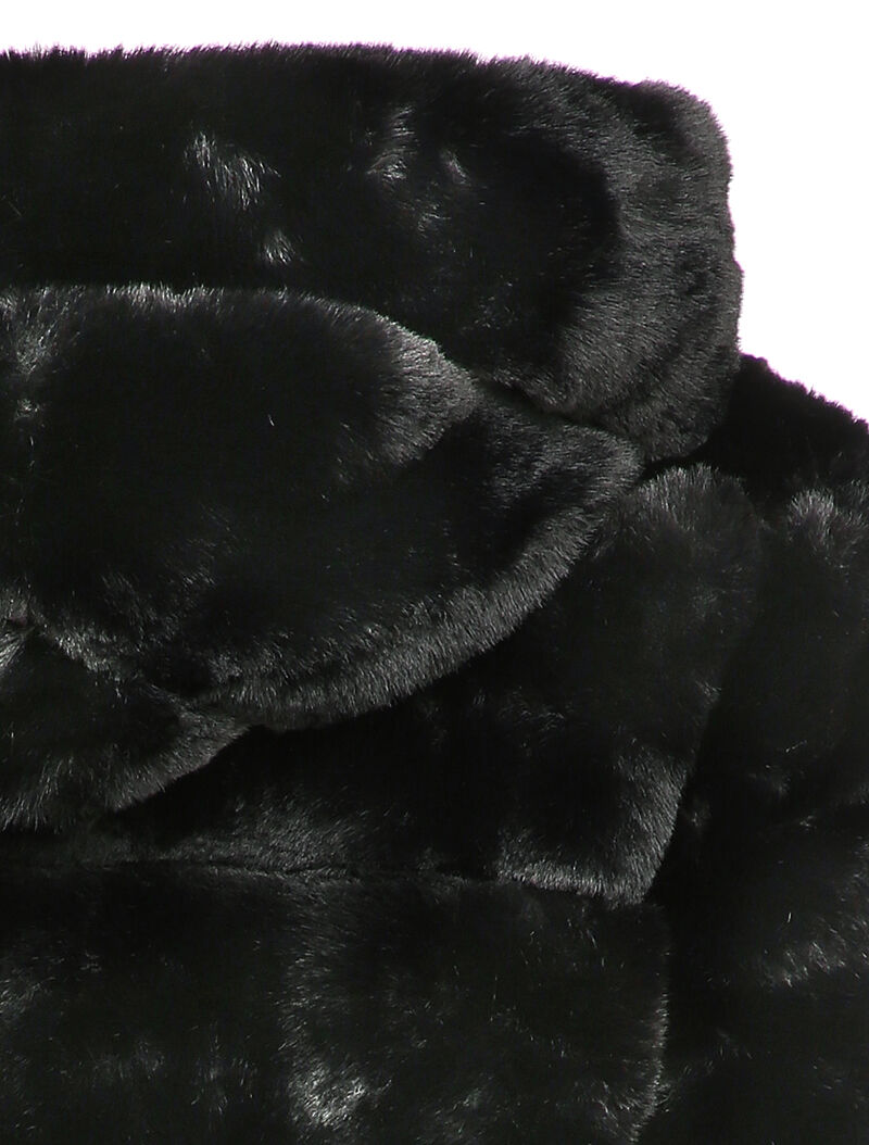 Manteau court en fausse fourrure - Noir - 3