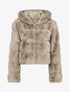 Manteau court en fausse fourrure - Taupe - 4