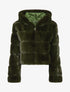 Manteau court en fausse fourrure - Kaki - 1