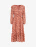 Robe longue col V imprimé moucheté - Rose - 4