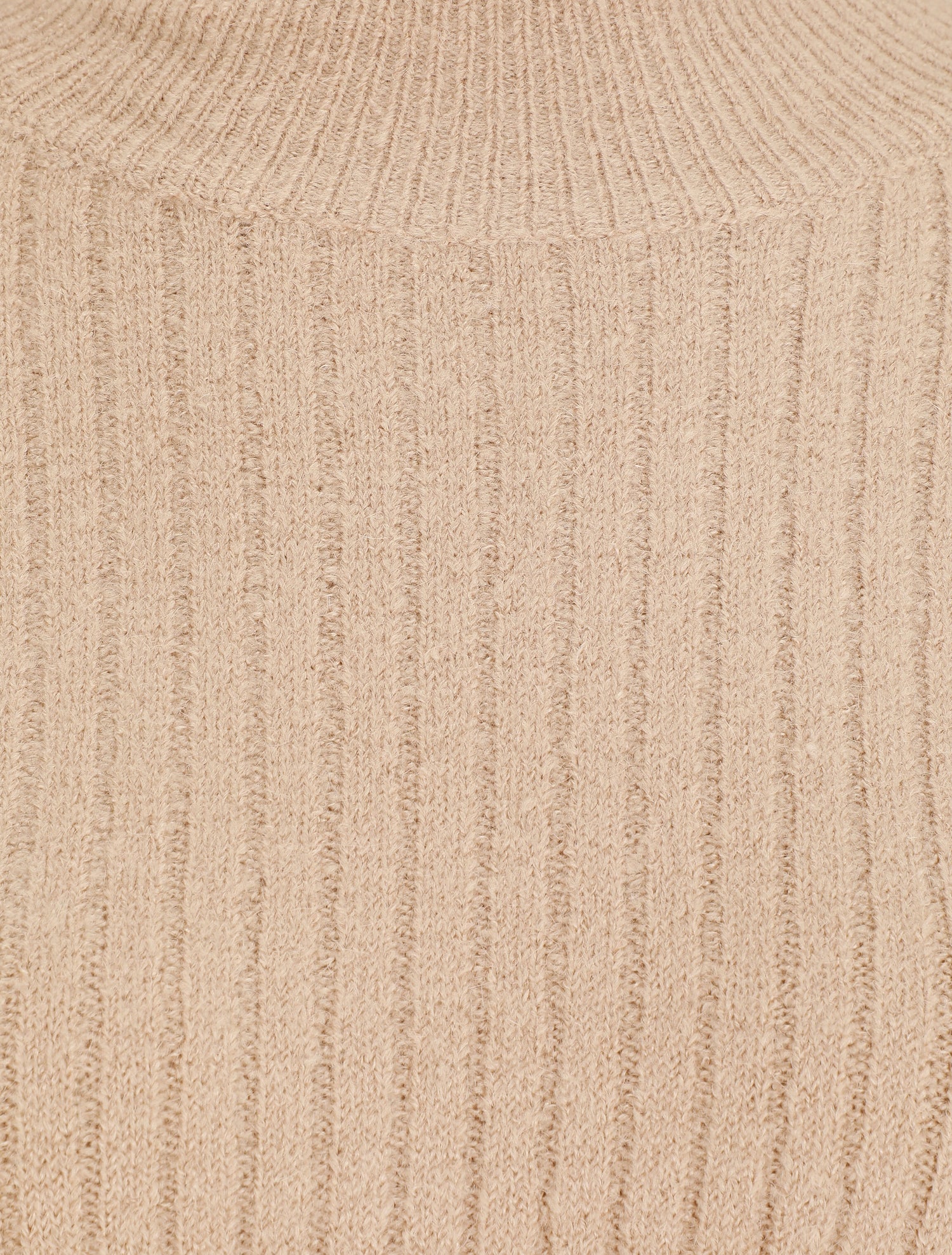 Pull en laine mélangée à col roulé - Beige - 3