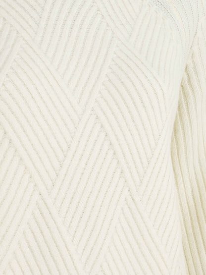 Robe pull à col montant - Blanc - 3