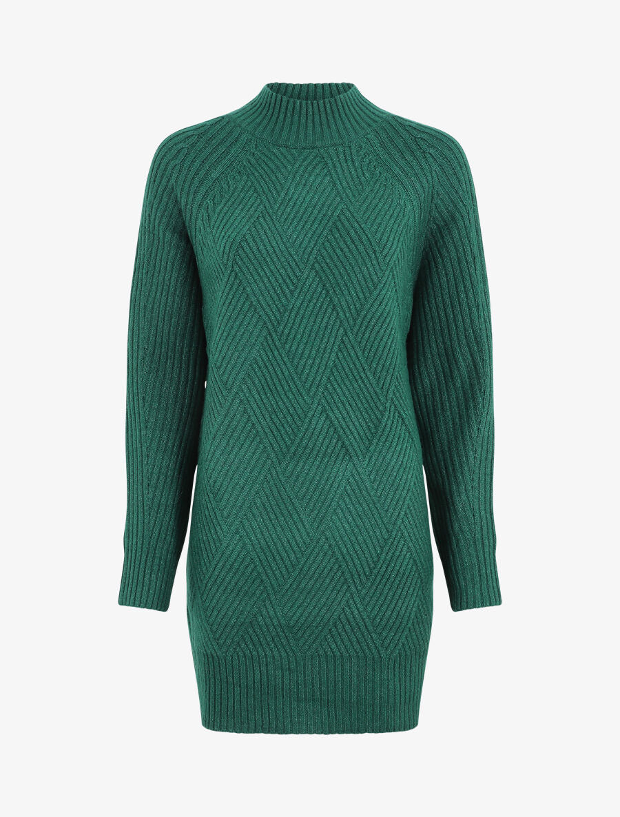 Robe pull à col montant - Vert sapin - 5