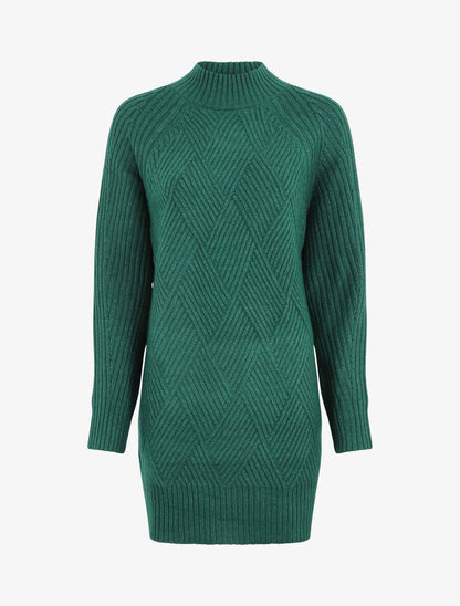 Robe pull à col montant - Vert sapin - 5
