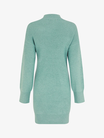 Robe pull à manches boutonnées - Turquoise - 2