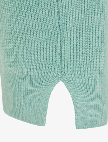 Robe pull à manches boutonnées - Turquoise - 5