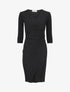 Robe unie drapée style portefeuille - Noir - 1