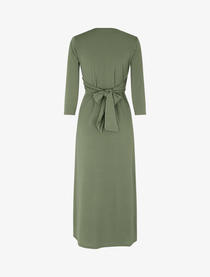 Robe longue fluide - Kaki - 2