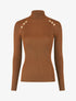 Pull col roulé à boutons - Camel - 5