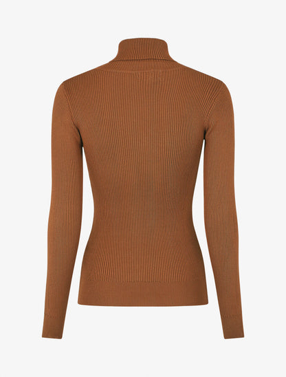 Pull col roulé à boutons - Camel - 2