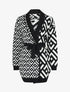 Gilet graphique col châle - Noir/blanc - 1
