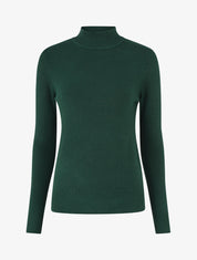 Pull col montant en cachemire mélangé - Vert bouteille - 1