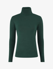Pull col roulé en cachemire mélangé - Vert bouteille - 1