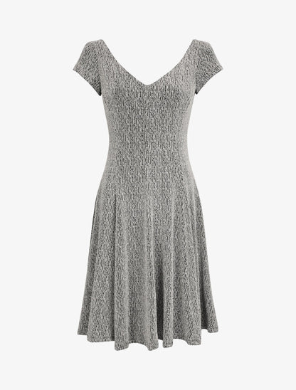 Robe patineuse irisée à col V - Argent - 2