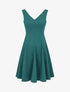 Robe patineuse unie à col V - Vert sapin - 5