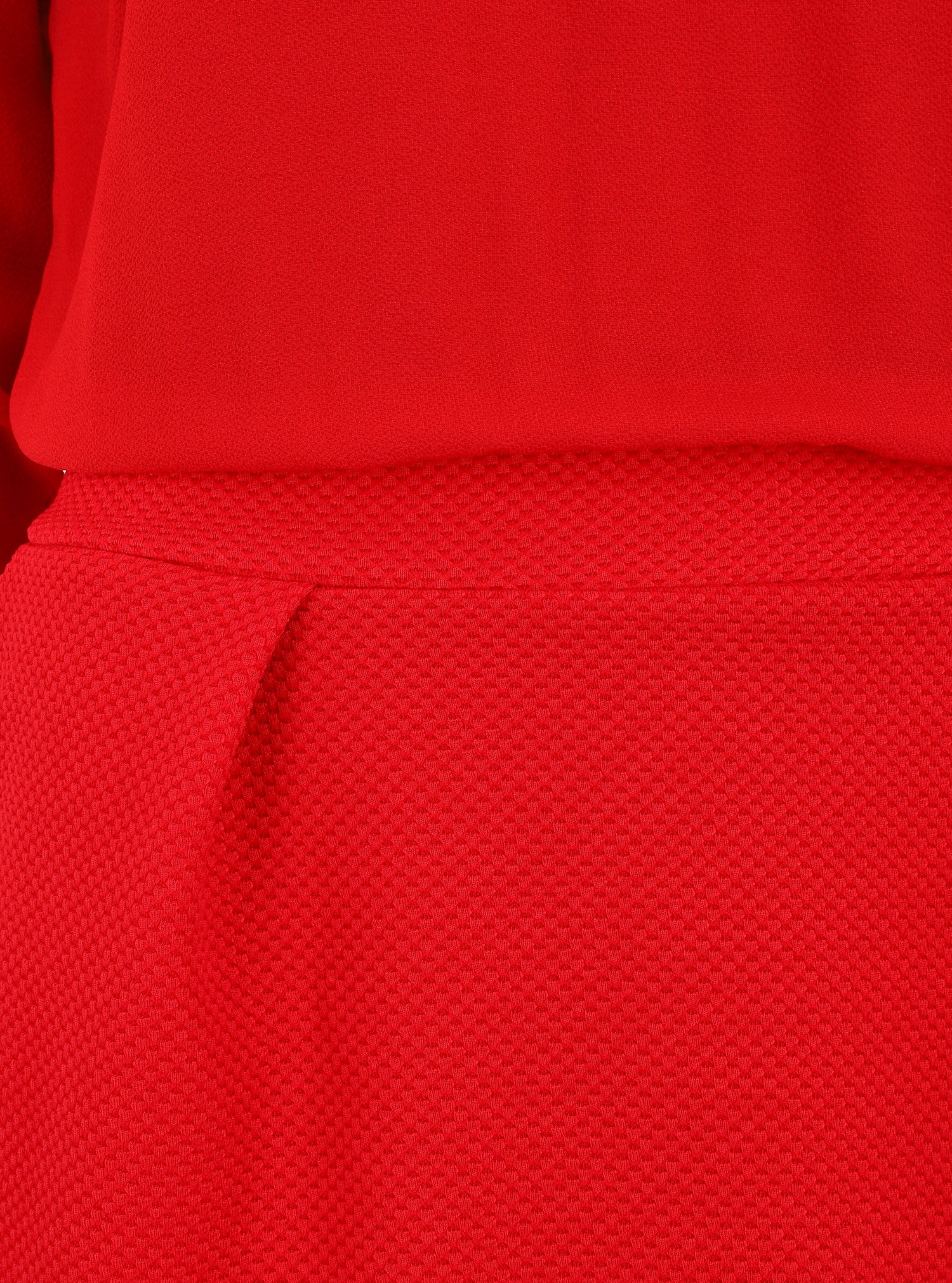Robe droite bi-matière - Rouge - 3