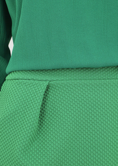Robe droite bi-matière - Vert - 3
