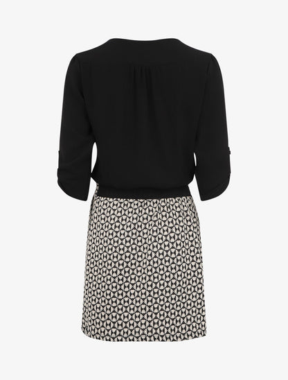 Robe droite à motif géométrique - Noir - 2