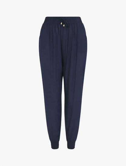 Pantalon fluide style sarrouel - Marine - 1