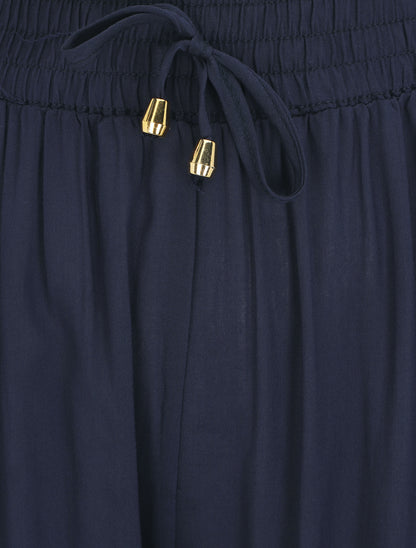 Pantalon fluide style sarrouel - Marine - 3