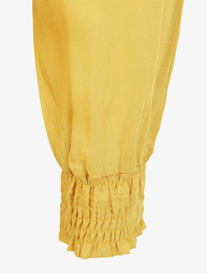 Pantalon fluide style sarrouel - Jaune - 3